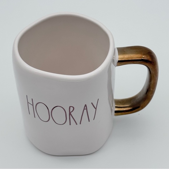 Rae Dunn HOORAY Ceramic Mug with Gold Handle - Picture 4 of 5